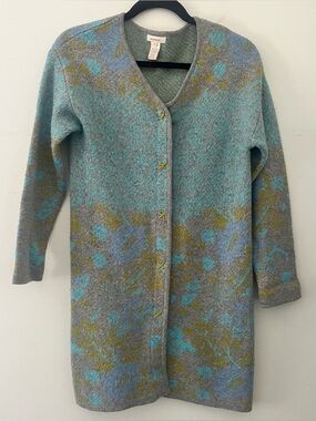 Sundance multicolor alpaca merino wool  long cardigan sweater XS western boho